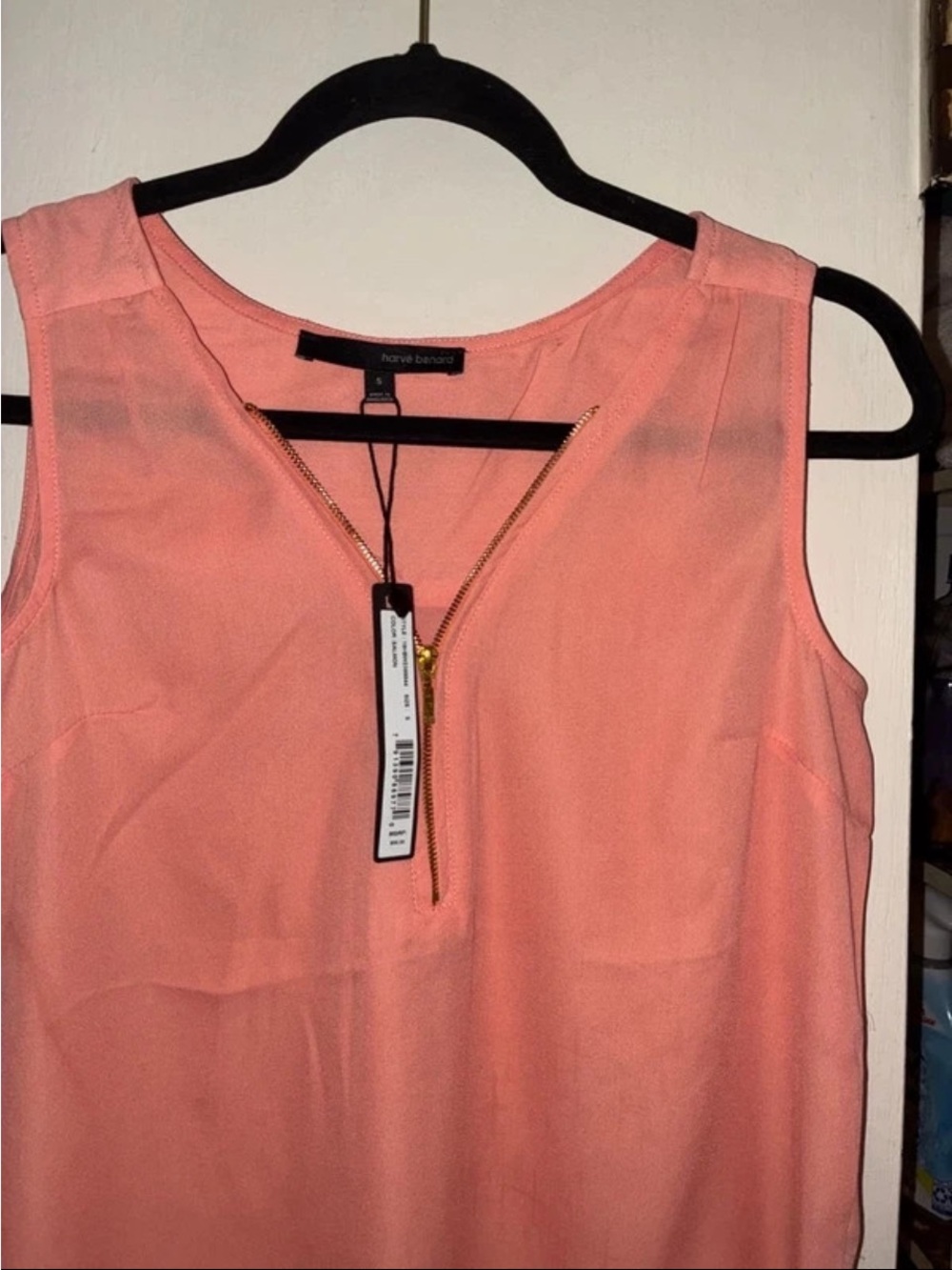 Banana Republic Coral Zip-Front Sleeveless Top